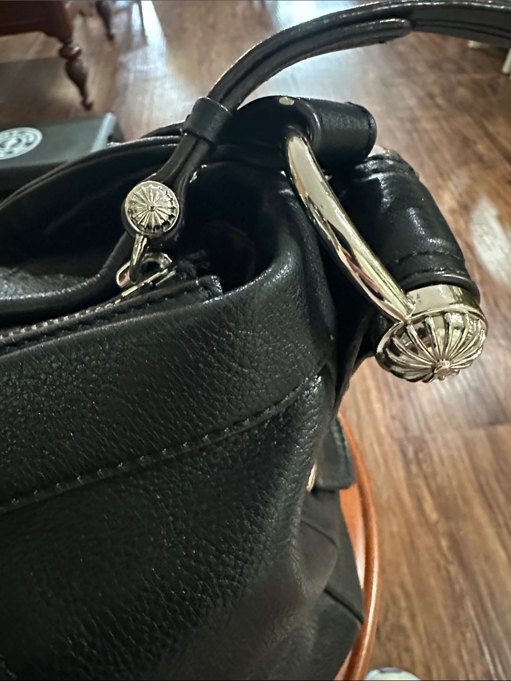 b. makowsky Black Pebbled Leather Hobo Bag - Picture 2 of 9